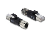 Delock M12 Adapter X-kodiert 8 Pin Buchse zu RJ45 Stecker schwarz