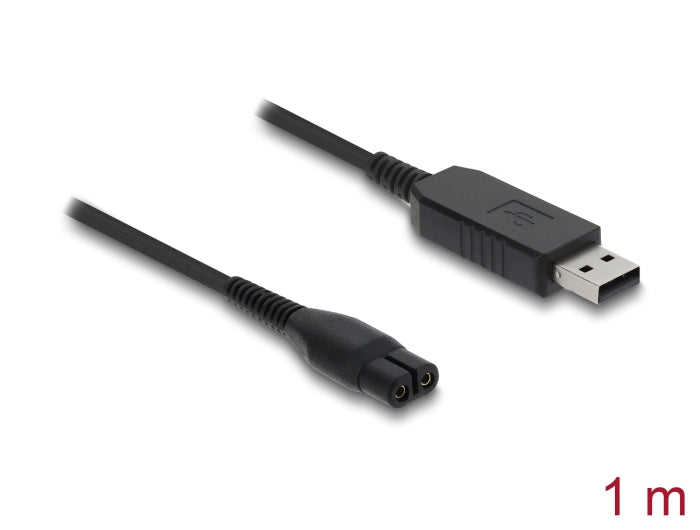 Delock USB Ladekabel 4,3 V für Elektrorasierer kompatibel mit Philips OneBlade 360 Face + Body - Rasierer Ladegerät Ersatzkabel 1 m