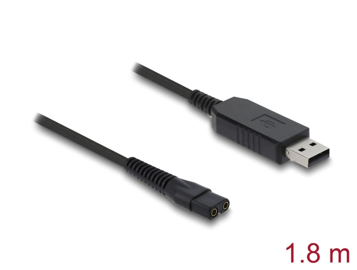 Delock USB Ladekabel 3,5 V für Elektrorasierer kompatibel mit Wahl Color Pro 9649 - Rasierer Ladegerät Ersatzkabel 1,8 m