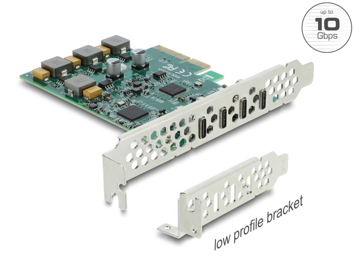 Delock PCI Express x4 Karte zu 4 x USB Type-C™ 10 Gbps - Low Profile Formfaktor