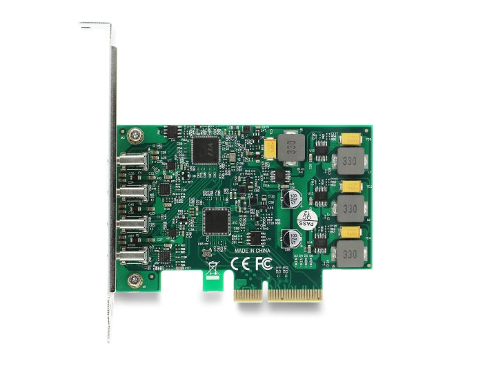 Delock PCI Express x4 Karte zu 4 x USB Type-C™ 10 Gbps - Low Profile Formfaktor