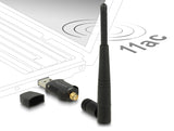 Delock USB 2.0 Dualband WLAN ac/a/b/g/n Stick 433 + 150 Mbps mit externer Antenne