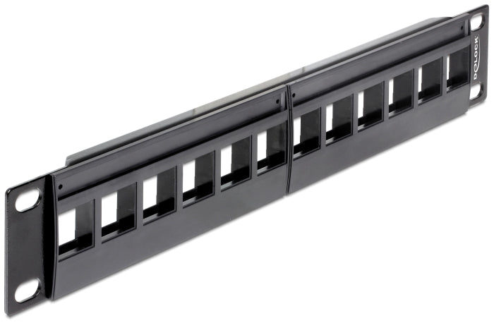 Delock 10″ Keystone Patchpanel 12 Port schwarz