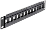 Delock 10″ Keystone Patchpanel 12 Port schwarz