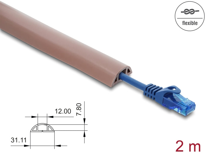 Delock Kabelkanal PVC flexibel 30 x 10 mm - Länge 2 m braun
