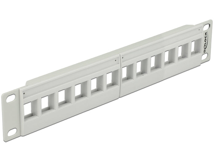 Delock 10″ Keystone Patchpanel 12 Port grau