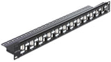 Delock 19″ Keystone Patchpanel 24 Port abgestuft schwarz