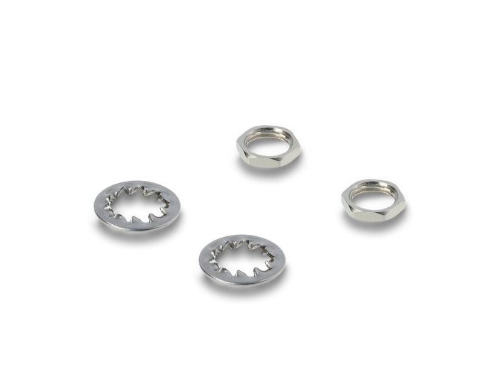 Delock Hohlstecker Adapter DC 5,5 x 2,1 mm Buchse auf Buchse mit Gewinde gewinkelt 90°