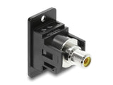 Delock Panel Mount Cinch Buchse zu Cinch Buchse gelb / schwarz