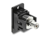 Delock Panel Mount Cinch Buchse zu Cinch Buchse weiß / schwarz