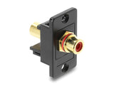 Delock Panel Mount Cinch Buchse zu Cinch Buchse vergoldet rot / schwarz
