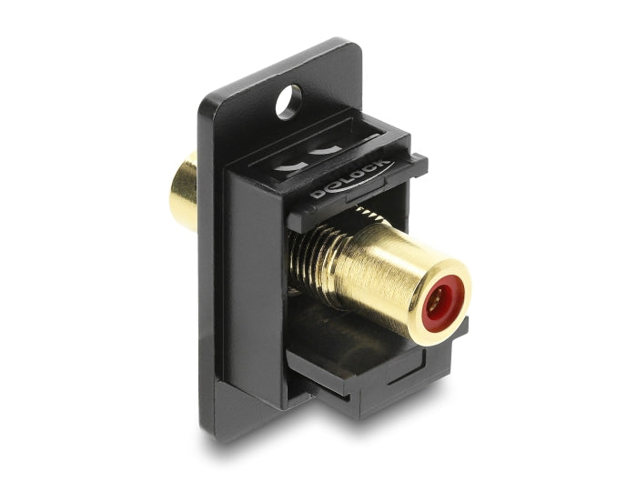 Delock Panel Mount Cinch Buchse zu Cinch Buchse vergoldet rot / schwarz