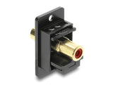 Delock Panel Mount Cinch Buchse zu Cinch Buchse vergoldet rot / schwarz