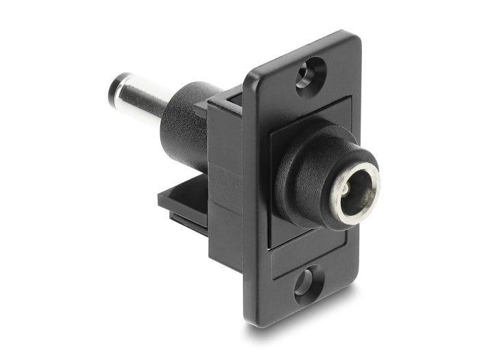 Delock Panel Mount DC 5,5 x 2,1 mm Buchse zu DC 5,5 x 2,5 mm Stecker schwarz
