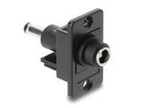 Delock Panel Mount DC 5,5 x 2,5 mm Buchse zu DC 5,5 x 2,1 mm Stecker schwarz