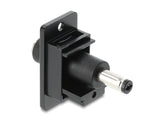Delock Panel Mount DC 5,5 x 2,5 mm Buchse zu DC 5,5 x 2,5 mm Stecker schwarz