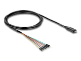 Delock Konverter USB 2.0 Type-C™ zu UART TTL (5 V) Schnittstelle mit 6 x Pfostenstecker TX/RX/CTS/RTS und 5 V Ausgangsspannung 1,8 m