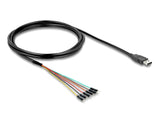 Delock Konverter USB 2.0 Typ-A zu UART TTL (5 V) Schnittstelle mit 6 x Pfostenstecker TX/RX/CTS/RTS und 5 V Ausgangsspannung 1,8 m