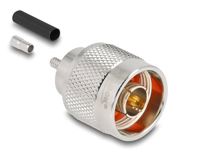 Delock N Stecker zum Crimpen RG-174 / RG-316 mit passendem Schrumpfschlauch