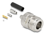Delock N Buchse zum Crimpen RG-174 / RG-316 mit passendem Schrumpfschlauch