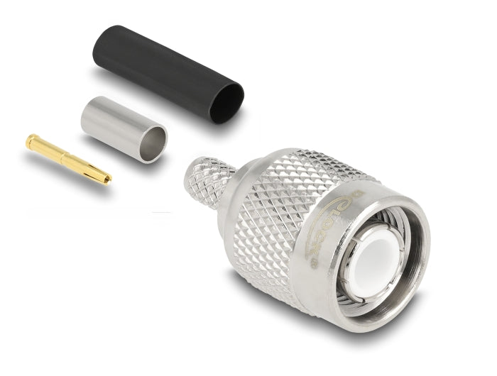 Delock TNC Stecker zum Crimpen LMR 200 mit passendem Schrumpfschlauch