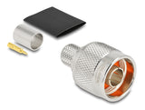 Delock N Stecker zum Crimpen LMR 400 mit passendem Schrumpfschlauch