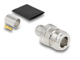 Delock N Buchse zum Crimpen LMR 400 mit passendem Schrumpfschlauch