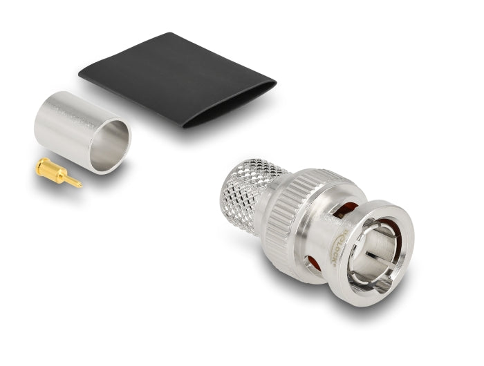 Delock BNC Stecker 75 Ohm zum Crimpen RG-11 mit passendem Schrumpfschlauch