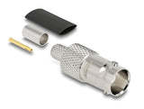 Delock BNC Buchse 75 Ohm zum Crimpen RG-59 mit passendem Schrumpfschlauch