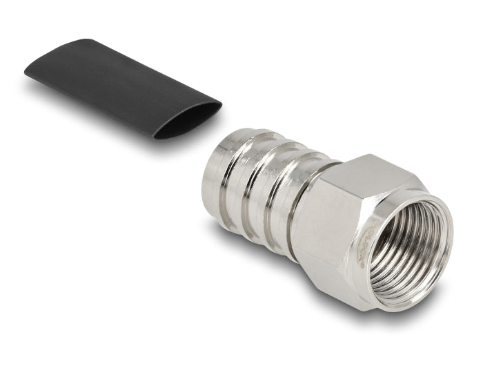 Delock F Stecker zum Crimpen RG-59 mit passendem Schrumpfschlauch