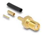 Delock SMA Buchse zum Crimpen RG-174 / RG-316 mit passendem Schrumpfschlauch