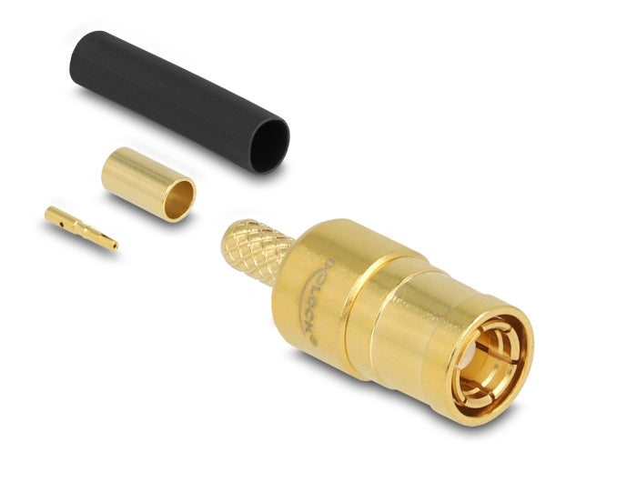 Delock SMB Stecker zum Crimpen RG-174 / RG-316 mit passendem Schrumpfschlauch