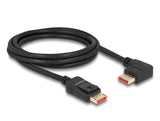 Delock DisplayPort Kabel Stecker gerade zu Stecker 90° links gewinkelt 8K 60 Hz 2 m
