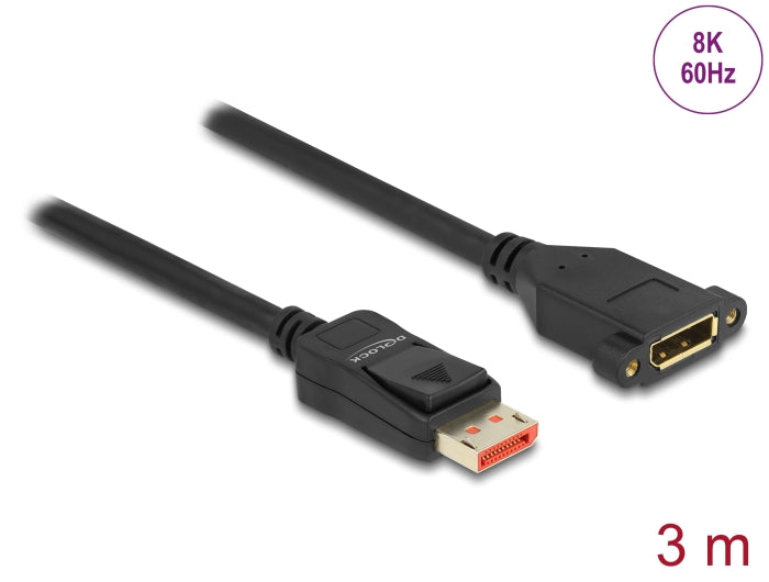Delock DisplayPort Verlängerungskabel zum Einbau 8K 60 Hz 3 m