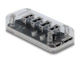 Delock Externer USB 5 Gbps Hub mit 4 Ports transparent