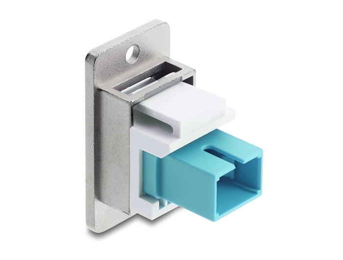 Delock Panel Mount SC Simplex Buchse zu SC Simplex Buchse silber / aqua / weiß