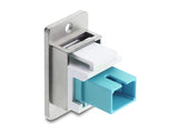 Delock Panel Mount SC Simplex Buchse zu SC Simplex Buchse silber / aqua / weiß