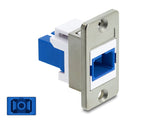 Delock Panel Mount SC Simplex Buchse zu SC Simplex Buchse silber / blau / weiß