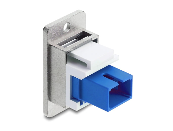 Delock Panel Mount SC Simplex Buchse zu SC Simplex Buchse silber / blau / weiß
