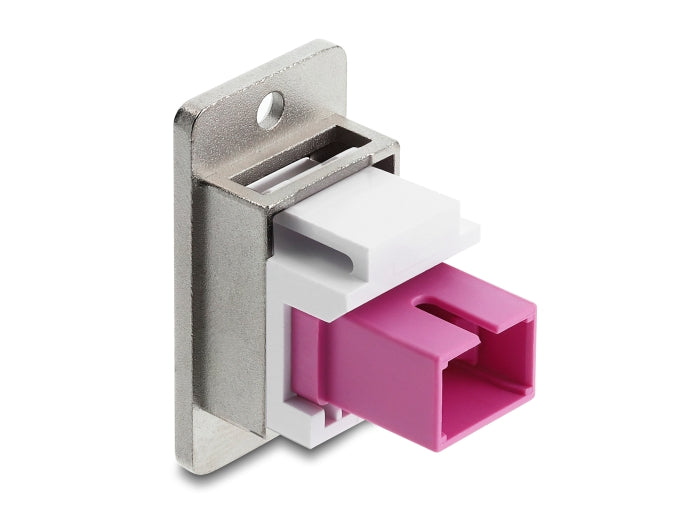 Delock Panel Mount SC Simplex Buchse zu SC Simplex Buchse silber / violett / weiß