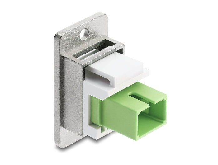 Delock Panel Mount SC Simplex Buchse zu SC Simplex Buchse silber / lindgrün / weiß