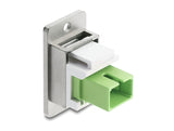 Delock Panel Mount SC Simplex Buchse zu SC Simplex Buchse silber / lindgrün / weiß