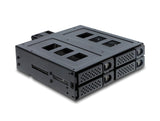 Delock 5.25″ Wechselrahmen für 4 x 2.5″ SATA oder SAS HDD / SSD mit Schloss