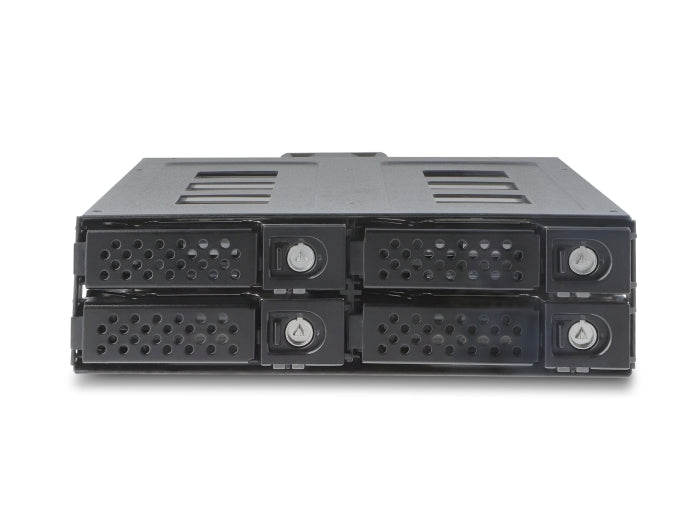 Delock 5.25″ Wechselrahmen für 4 x 2.5″ SATA oder SAS HDD / SSD mit Schloss