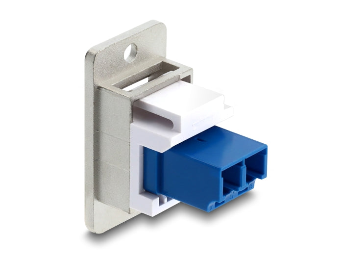 Delock Panel Mount LC Duplex Buchse zu LC Duplex Buchse silber / blau / weiß
