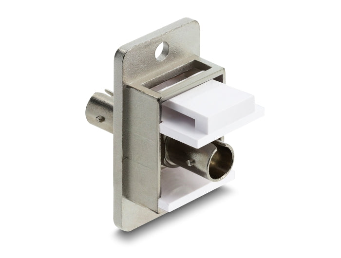Delock Panel Mount ST Simplex Buchse zu ST Simplex Buchse silber / weiß