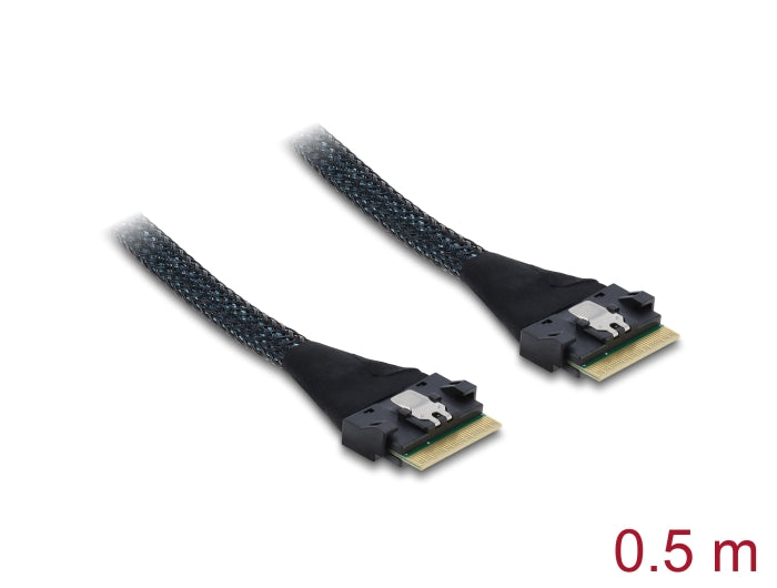 Delock PCIe 4.0 Kabel Slim SAS SFF-8654 8i zu Slim SAS SFF-8654 8i 0,5 m