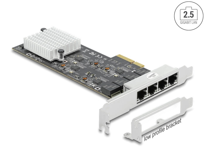 Delock PCI Express x4 Netzwerkkarte 2,5 Gigabit LAN 4 x RJ45 RTL8125