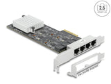 Delock PCI Express x4 Netzwerkkarte 2,5 Gigabit LAN 4 x RJ45 RTL8125