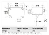 Honeywell Tauch- oder Luftkanalfühler VF NTC 20k, -40 - +150 GradC, IP54, 150 mm | VF20-1B54NW-R